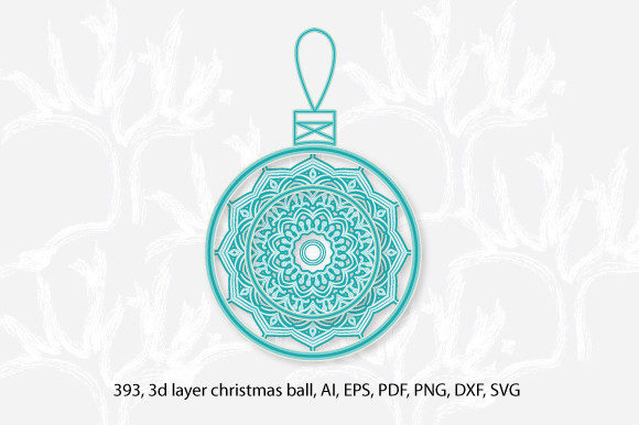 3d Multilayer Floral Christmas Ball SVG