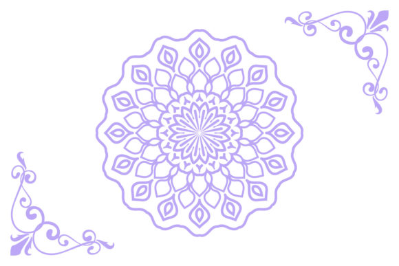 Art Floral Mandala Violet Design Graphics for Patterns