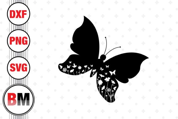 Butterfly Floral Graphics for Crafts and Creative Design