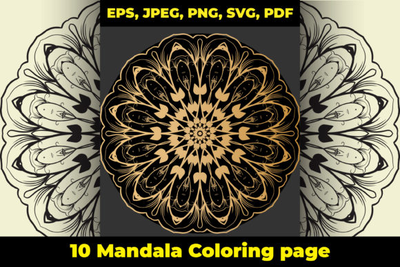 Decoretive Floral Bulk Mandala Color Pag Graphics