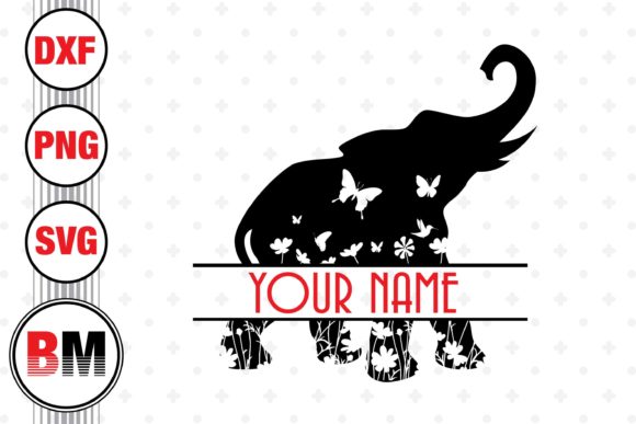 Elephant Floral Graphics for Crafts and Small Business Branding
