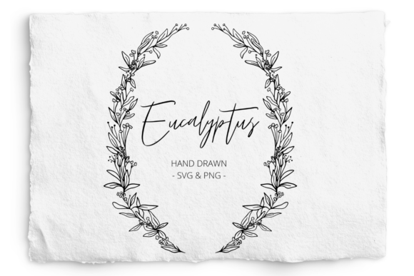 Eucalyptus Floral and Berry Oval SVG PNG Graphics and Illustrations