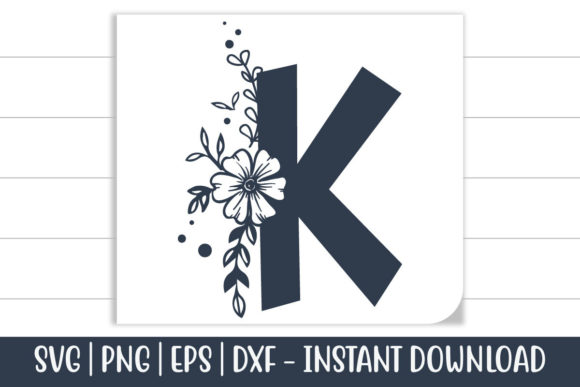 Floral Alphabet K Review for Graphics and Crafts