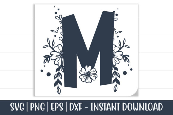 Floral Alphabet M Review for Graphics and Crafts