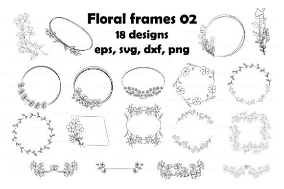 Floral Doodle Borders and Frames Graphics Review