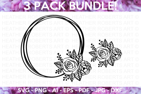 Floral Frame Mini SVG Bundle: Graphics for Crafts & Content