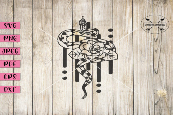 Floral Snake Clipart for Modern Graphics and Crafts
