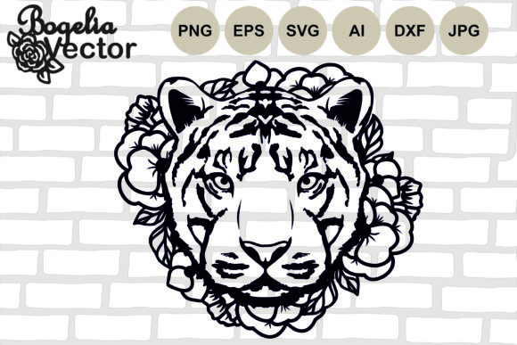 Floral Tiger Graphics for Crafts and Creative Sellers