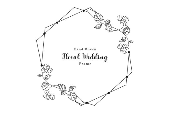 Floral Wedding Frame Hand Drawn Vector: Graphics for Print Templates