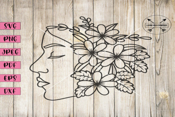 Floral Woman Clipart for Modern Graphics and Crafts