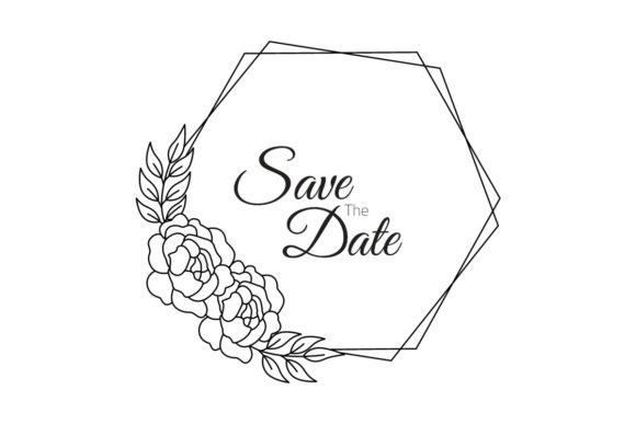 Hand Drawn Floral Hexagon Frame: Essential Graphics for Editorial Design