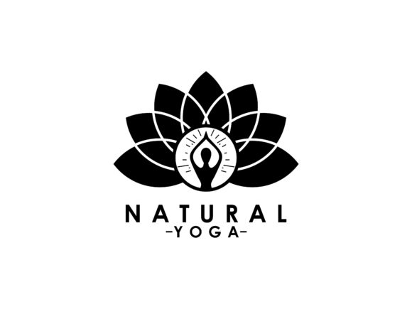 Natural Women Yoga Lotus Flower Logo: Premium Graphics & Logos
