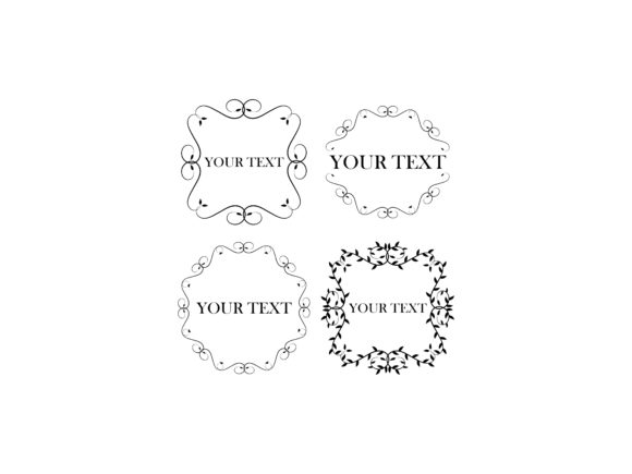Set of Floral Frame Leaves Ornament for Graphics and Logos
