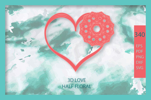 Valentine s Floral Heart Graphics for Crafts